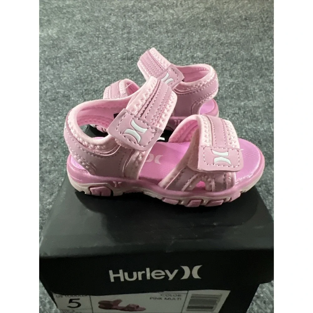 NIB Hurley Loni Toddler Girls Sport Water Sandals Pink Multi Size 5